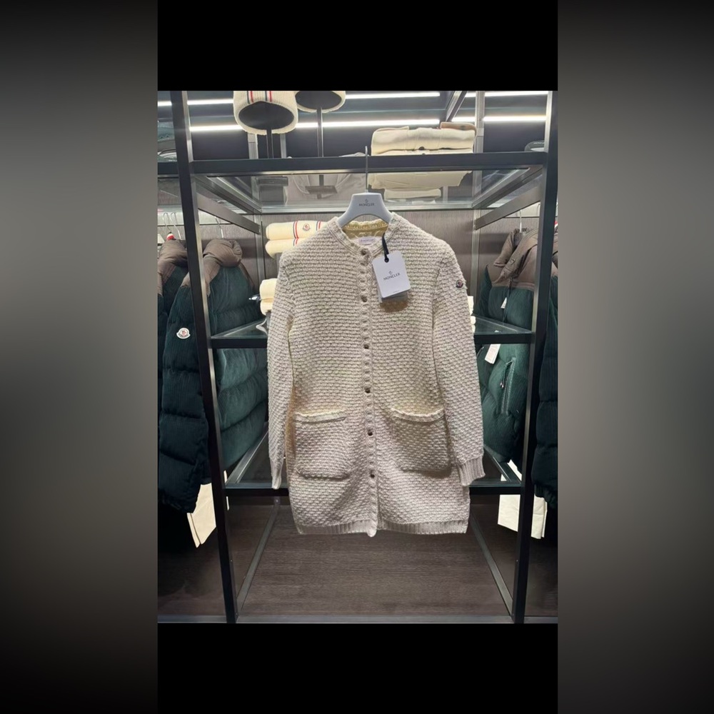 Moncler Padded Wool & Cotton Long Cardigan